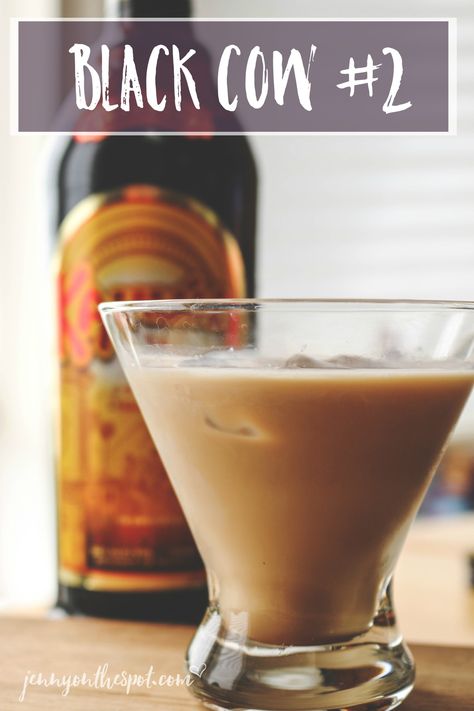 Cocktail Time: A Black Cow #2! - Jenny On the Spot | Jenny On the Spot Dirty Banana Drink, Fireball Shots, Fireball Recipes, Kahlua Drinks, Prosecco Cocktail Recipes, Kahlua Recipes, Quick Recipe Videos, Baileys Recipes, Alcohol Beverages