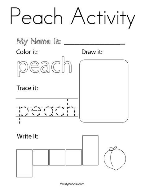 Coloring Worksheet, Twisty Noodle, Food Coloring Pages, Custom Recipe, Color Worksheets, Peach Color, Kids Prints, Mini Books, Coloring Page