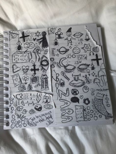 Grunge Doodles Journals, Doodles Indie, Doodle Pages Grunge, Vent Sketchbook, Vent Book Ideas, Vent Doodles, Indie Doodles, Vent Notebook, Grunge Doodles