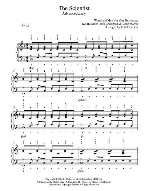 The Scientist by Coldplay Piano Sheet Music | Advanced Level Cello Practice, Coldplay Piano, How To Learn Piano, Learn Piano Fast, Piano Chord, Coldplay Songs, Online Piano Lessons, Teaching Piano, Blues Piano