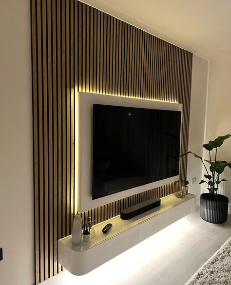 Plan Villa, Feature Wall Living Room, Villain Aesthetic, Modern Tv Wall, Tv Room Design, Villa Plan, Tv Wall Decor, Living Room Design Inspiration, Living Room Decor Fireplace