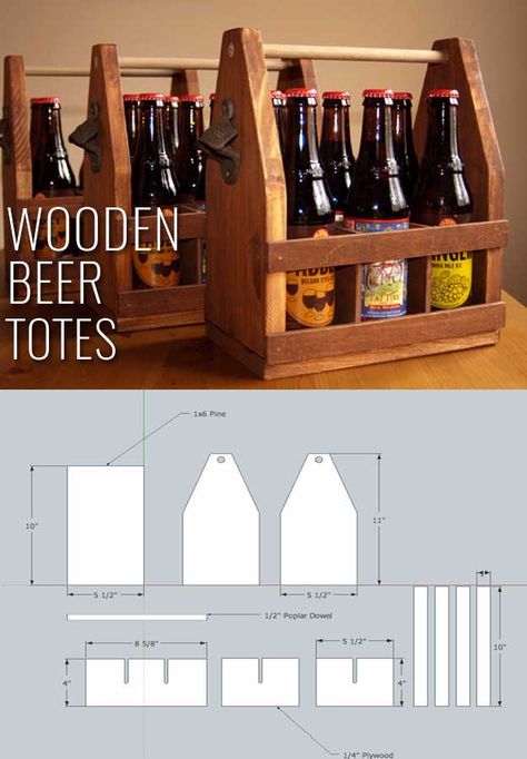 Awesome  Crafts for Men and Manly DIY Project Ideas Guys Love - Fun Gifts, Manly Decor, Games and Gear. Tutorials for Creative Projects to Make This Weekend | Wooden Beer Totes  |  http://diyjoy.com/diy-projects-for-men-crafts Crafts For Men, Beer Tote, Building A Workbench, Diy Projects For Men, Diy Project Ideas, Diy Gifts For Men, Manly Decor, Awesome Crafts, Man Crafts