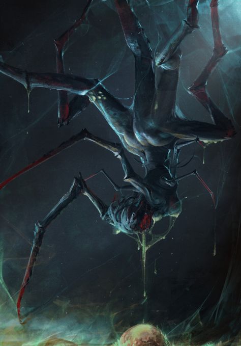 Horror Villians, Spider Queen, Fantasy Demon, Spider Art, Creature Artwork, Cosmic Horror, 다크 판타지, Monster Concept Art, Horror Movie Characters