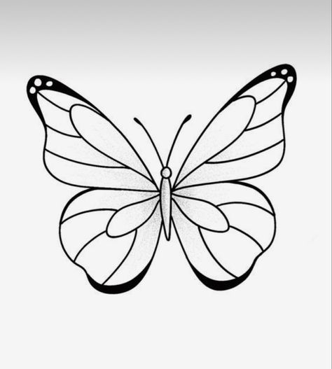 Butterfly Drawing For Kids, Butterfly Drawing Simple, Butterfly Drawing Outline, Outline Coloring Pages, Simple Tattoo Stencils, Easy Butterfly Drawing, Borboleta Tattoo, Easy Butterfly, Butterfly Art Drawing