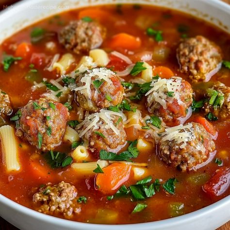 Fudge With Pecans, Meatball Minestrone Soup, Chocolate Caramel Fudge, White Chocolate Caramel, Italian Meatball Soup, Meatball Soup Recipes, Italian Meatball, Tender Meatballs, Minestrone Soup Recipe