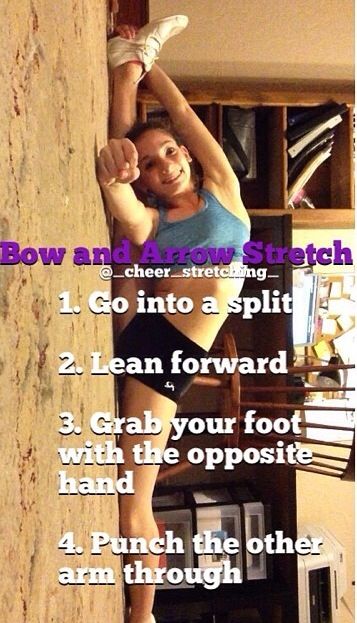 Stretching tips                                                                                                                                                     More Stretching Tips, Cheer Flexibility, Cheer Stretches, Cheerleading Tips, Cheer Jumps, Cheerleading Stunts, Cheerleading Workouts, Cheer Hacks, Cheer Tryouts