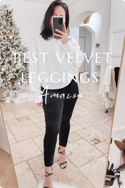 velvet leggings in S, tts. super soft and stretchy 👏 Follow me in the @LTK shopping app to shop this post and get my exclusive app-only-content! #liketkit #LTKHoliday #LTKstyletip #LTKsalealert @shop.ltk Velvet Leggings Outfit, Leggings Outfit, Velvet Leggings, Shopping App, Affordable Clothes, Office Outfits, Chic Dress, Outfits With Leggings, Affordable Fashion