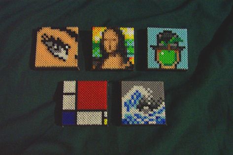 Mini Art Magnets by HDorsettcase Perler Beads Artwork, Mini Arts, Hama Art, Art Magnets, Perler Creations, Hamma Beads, Hama Beads Design, Perler Crafts, Bead Sprite