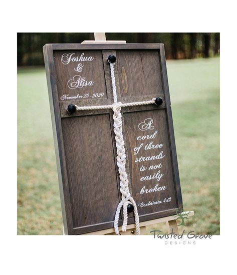 Unity Ceremony Braid, Unity Ceremony Ideas, Ecclesiastes 4 12, Unity Cross, Cross Sign, Wedding Ceremony Unity, Unity Sand Ceremony, Cord Of Three Strands, Sand Candles