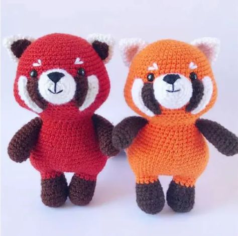 Panda Craft, Friendly Fox, Red Pandas, Crochet Panda, Crochet Amigurumi Free Patterns, Crochet Inspiration, Crochet Bear, Crochet Toy, Red Panda