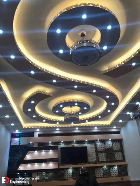 Wonderful Gypsum Board False Ceiling Design Ideas - Engineering Discoveries Classic Ceiling Design, Latest False Ceiling Designs, False Ceiling Design Ideas, Arch Designs For Hall, Stairs Makeover Ideas, Pop Design For Hall, Luxury Ceiling Design, Interior Room Decoration, Down Ceiling Design