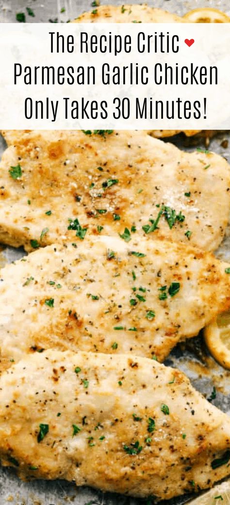 Good Seasoned Chicken, Baked Chicken Recipes Parmesan, New Parmesan Garlic Chicken, Garlic Italian Chicken, Baked Parmesan Chicken Recipes, Garlic Parm Baked Chicken, Garlic Parmesan Chicken Skillet, What To Season Chicken With, Baked Garlic Chicken Recipes