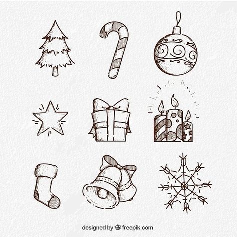 Vector sketchy collection of christmas e... | Premium Vector #Freepik #vector #christmas-drawings #christmas-sketch #christmas-handdrawn #jingle-bells Christmas Finger Tattoo, Mini Christmas Doodles, December Flash Tattoo, Small Christmas Drawings Easy, Cute Christmas Tattoos, Tiny Christmas Tattoo, Christmas Tattoos Small, Christmas Tattoo Flash Sheet, Simple Christmas Tattoo