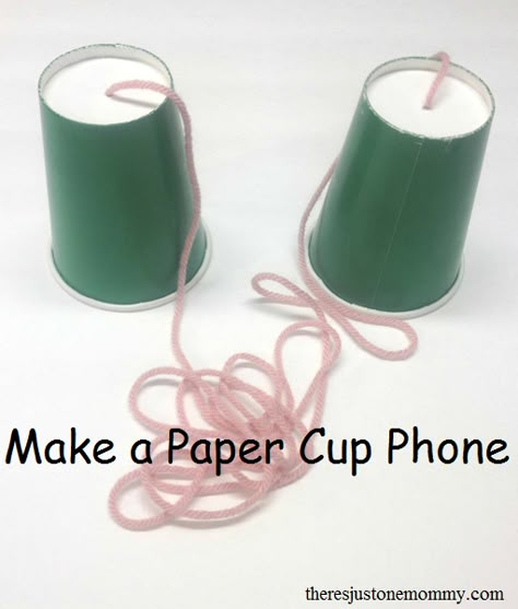 How to make a paper cup phone -- fun kids science experiment! Paper Cup Phone, First Grade Science Projects, Kids Science Experiment, Sound Experiments, Sound Science, Summer Science, 1st Grade Science, Kid Science, First Grade Science