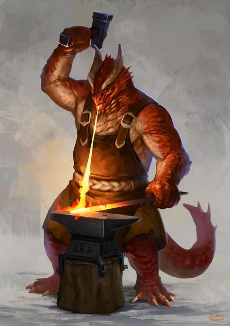 Dragonborn Blacksmith, Noxus League Of Legends, Dnd Dragonborn, Pathfinder Character, Dungeons And Dragons Art, Dnd Dragons, Fantasy Races, Dungeons And Dragons Characters, Dnd Art