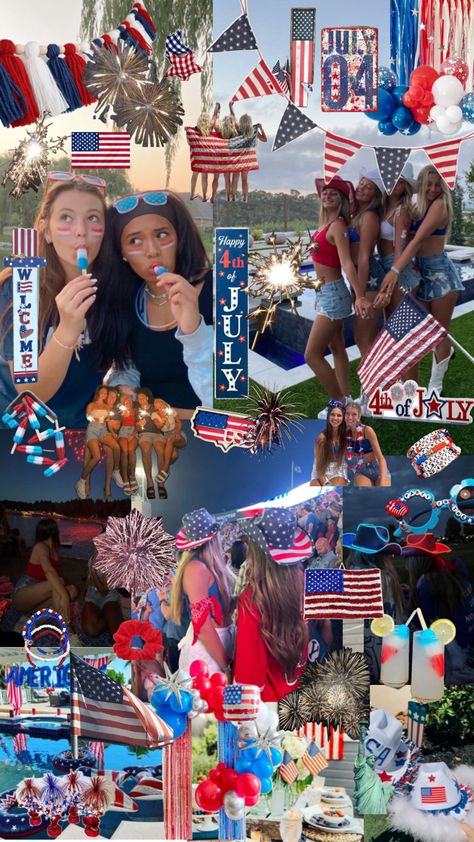 #USA#Fireworks#preppy July 4th Wallpaper, 4th Wallpaper, Preppy 4th Of July, 4th Of July Pics, 4th Of July Makeup, Wallpaper Preppy, Summer Goals, 4th Of July Outfits, Preppy Summer