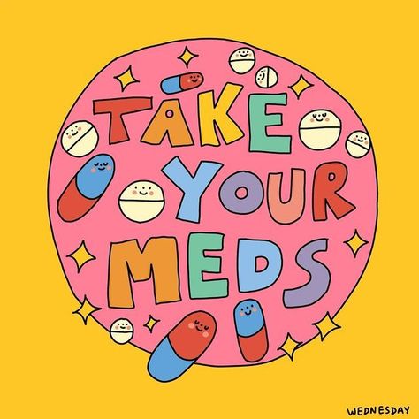 Wednesday Holmes ⚧ They/Them (@hellomynameiswednesday) • Instagram photos and videos Meds Reminder, Wednesday Holmes, Take Your Meds, Inspirational Lyrics, Science Stickers, Mental Health Therapy, Sharpie Art, Monster Art, Pictures To Draw