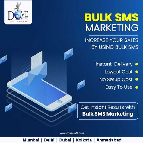 Boost your business with bulk SMS marketing from Dove Soft, grow your business, reach a wider audience in no time & generate instant leads - www.dove-soft.com (By Dove Digital Team) #bulksms #bulksmsmarketing #mobilemarketing #digitalmarketing #businesspromotion #marketing #sales #dovesoft Sms Marketing Design, Whatsapp Marketing Creative Ads, Bulk Sms Marketing, Brand Awareness Campaign, Sales Crm, Whatsapp Marketing, Retail Marketing, Media Poster, Marketing Poster