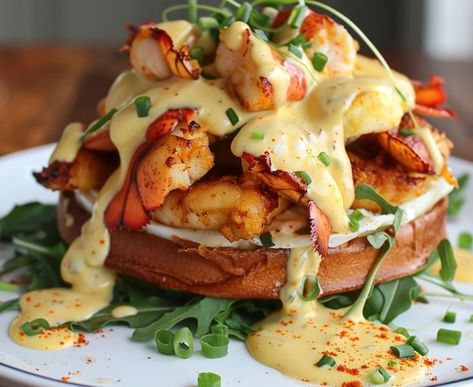 Lobster Eggs, Hollandaise Recipe, Benedict Recipe, Shrimp And Eggs, Eggs Benedict Recipe, Egg Recipes For Breakfast, English Muffins, Food Picks, Cooking Inspiration