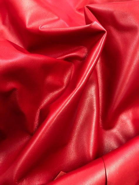 Red Leather Aesthetic, Red Leather Fabric, Red Leather Texture, Claude Montana, Diy Leather Projects, Leather Scrap, Leather Hides, Leather Craftsmen, Garment Accessories