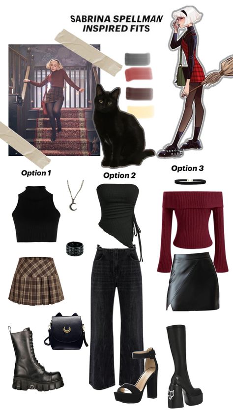 Sabrina Spellman inspired outfits Collage Party Outfit, Sabrina Costume, Sabrina Spellman Outfit, Sabrina Spellman Style, Outfit Ideaa, 80s Inspired Outfits, Florida Outfits, Sabrina Spellman, Tv Show Outfits