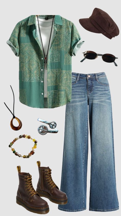 Men’s 70s hippie inspired outfit #outfitinspo #vintage #70s #70shippie 70s Fashion Men Hippie, 70 Outfits 70s Fashion, Outfit Inspirations Men, Hippie Fashion Men, Mens 70s Outfits, Hippie Inspired Outfits, Hippie Outfits 70s, 70s Outfits Men, 70s Fashion Hippie