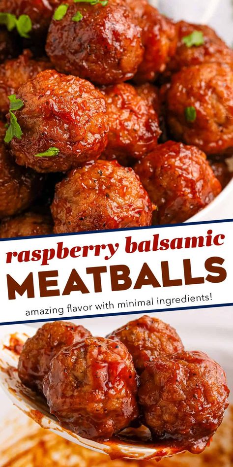 Raspberry Meatballs, Crockpot Meatball Recipes, Meatloaf Balls, Balsamic Meatballs, Roast Beef Salad, Crockpot Meatballs, The Chunky Chef, Flexitarian Recipes, Chunky Chef