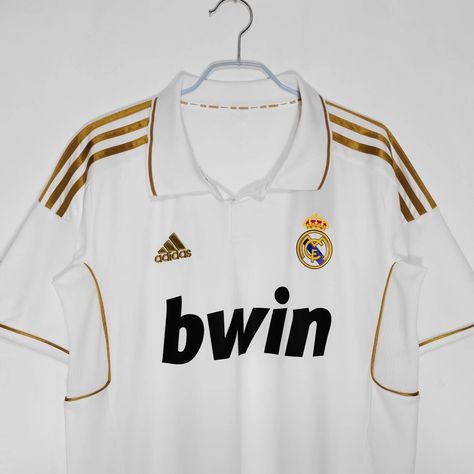 2011-12 season Real Madrid home jersey Retro football men's player sports short sleeve Retro Football, Sport Shorts, Real Madrid, Madrid, Football, Sports, Outfit Inspo, On Instagram, Quick Saves