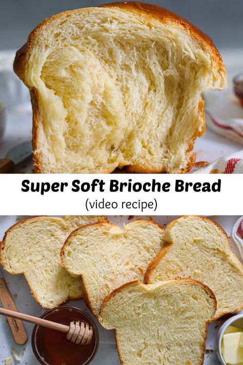 Best Fluffy Bread Recipe, Homemade Brioche Bread Recipes, Best Loaf Bread Recipes, Bread Maker Brioche Recipe, Soft Loaf Bread Recipe, Easy Brioche Recipe, Diy Brioche Bread, Brioche Recipe Sweet, Brioche Bread Maker Recipe