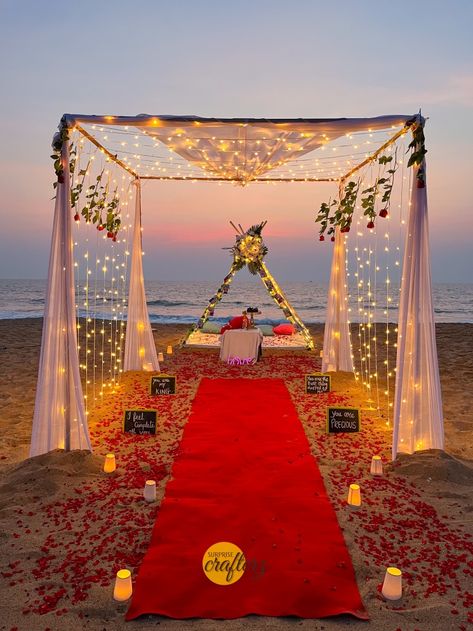 Surprise Anniversary Ideas, Sabyasachi Bridal Red, Luxurious Tent, Valentines Proposal, 25th Wedding Anniversary Party, Trending Summer Nails, Surprise Birthday Decorations, Sabyasachi Bridal, Couples Decor