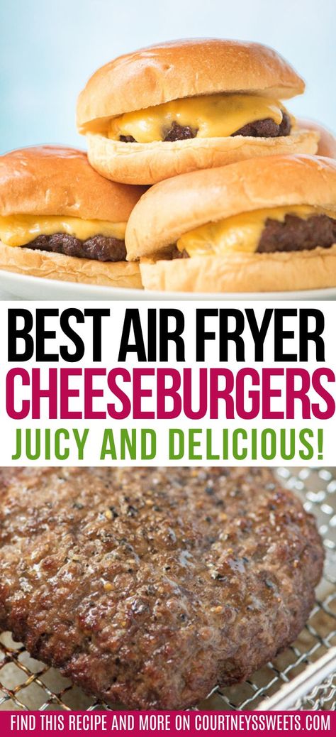 Air Fryer Burgers, Air Fryer Recipes Hamburger, Air Fryer Recipes Beef, New Air Fryer Recipes, The Best Air Fryer, Chicken Burgers Recipe, Air Fryer Cooking Times, How To Cook Burgers, Best Air Fryer