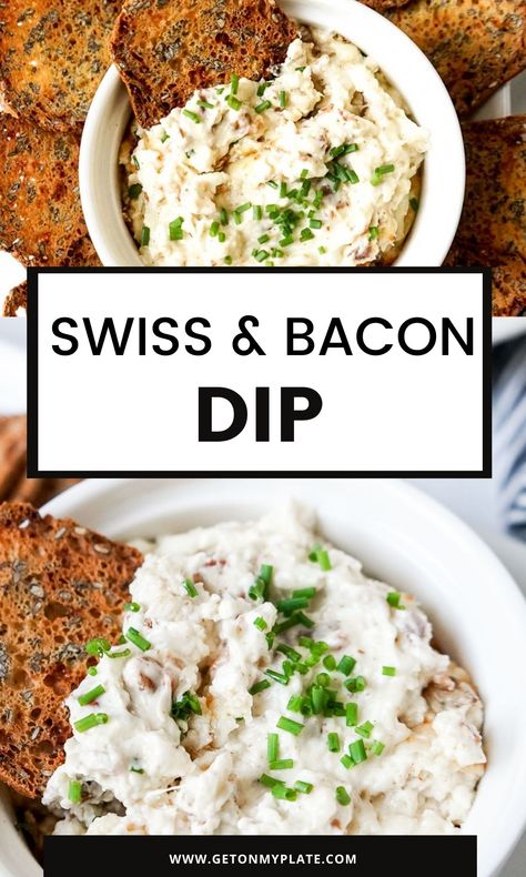 Hot Dip Recipe, Swiss Cheese Dip, Lasagna Dip, Bacon Dip Recipes, Dip Recipes Hot, Bacon Dip, Easy Dips, Creamy Dip, My Plate