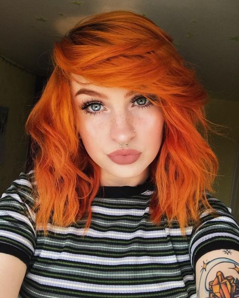 🧡 @f.oxbaby has adorable sunny locks thanks to Sunset Orange by Arctic Fox! 🧡 Shop here>> www.beserk.com.au/arctic-fox⁠ .⁠ .⁠ .⁠ .⁠ .⁠… Sunset Orange Hair, Everyday Natural Makeup, Orange Hair Dye, Fox Hair Color, Red Hair Inspiration, Sparkly Hair, Hair Color Orange, Arctic Fox Hair Color, Fox Hair