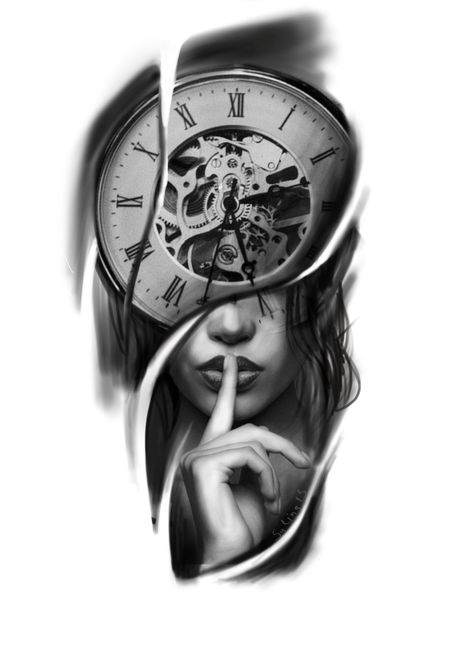 Women Clock Tattoo, Clock Face Tattoo Design, Clock Tattoo Design Women, Tattoo Tempo, Clock Face Tattoo, Luis Tattoo, Small Cross Tattoos, Watch Tattoo Design, Pocket Watch Tattoos