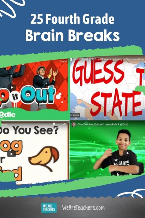 Brain Breaks Elementary, Subbing Ideas, Substitute Ideas, English Ideas, Homeschool Hacks, We Are Teachers, Early Finishers Activities, Fun Brain, Fast Finishers