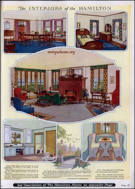 https://flic.kr/p/27MnCVp | 1925 Sears Modern Homes | Interior: Hamilton 1900s Decor, Craftsman Rugs, Craftsman Living Rooms, Craftsman Interiors, Craftsman Living Room, Bungalow Interiors, Style Bungalow, Period Living, Craftsman Interior