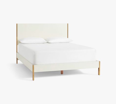 Modern French Bedroom, Platform Bed Queen, Pottery Barn Furniture, Mattress Base, Metal Nightstand, Adjustable Mattress, Headboard Storage, Bedroom Decor Ideas, Dubai Abu Dhabi