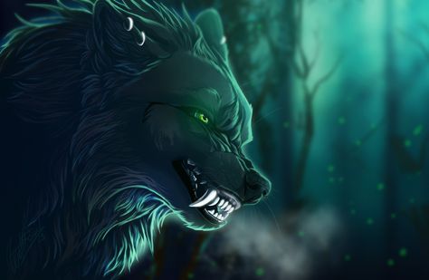 #artwork #creature #wolf fantasy art green eyes #1080P #wallpaper #hdwallpaper #desktop Skyrim Werewolf, Wolf Eyes, Wolf Artwork, Fantasy Wolf, Dire Wolf, Creature Artwork, Wolf Wallpaper, Wolf Love, Anime Black