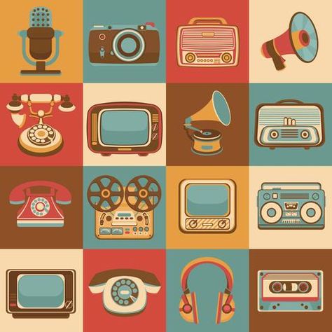 Radio Microphone, App Ikon, Vintage Logos, Radio Vintage, Vintage Icons, Retro Theme, Media Icon, Lukisan Cat Air, Wallpaper Vintage