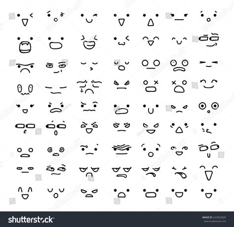 Doodle Faces Simple, Silly Face Doodle, Funny Face Doodle, Small Easy Drawings, Funny Face Drawings, Simple Face Drawing, Cute Cartoon Faces, Face Doodles, Drawing Meme