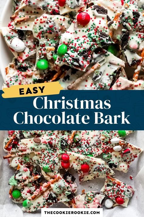 Christmas Chocolate Bark Recipes, Christmas Chocolate Bark, Homemade Chocolate Bark, Chocolate Bark Christmas, Christmas Bark Recipes, Butter Cake Cookies, Christmas Bark, Xmas Candy, White Chocolate Bark