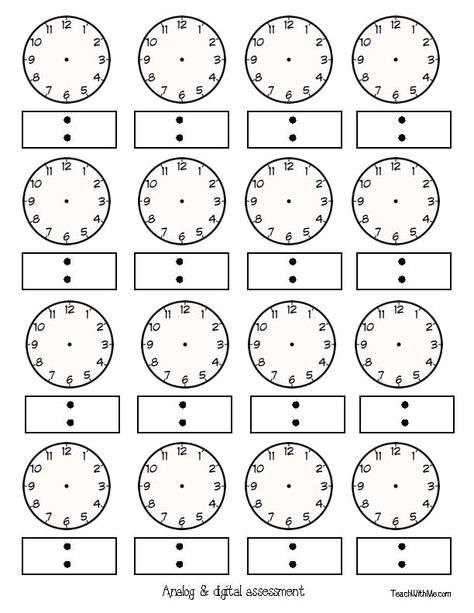 Clocks clocks and more clocks: 30 clock templates! Telling Time Games, Telling Time Activities, Clock Template, Time Worksheets, Classroom Freebies, Teaching Time, Math Work, Math Time, School Worksheets