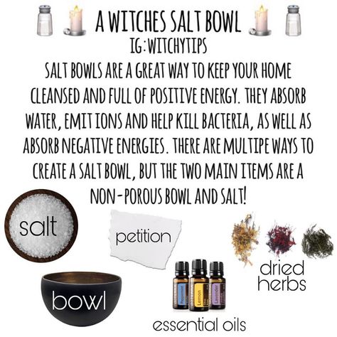 #Repost @witchytips @download.ins --- A Witches Salt Bowl! 🧂 A fun and easy witchy idea to give your home more positive vibes and energies. Anyone can make these bowls and they are extremely inexpensive to craft! 🌿 They are kinda like a cheap version of Himalayan salt lamps! Research different protective herbs and oils you can add to your bowl and make it uniquely yours. 🌸 Witch Salts, Witches Salt, Salt Bowl, Solar System Crafts, Himalayan Salt Crystals, Green Witchcraft, Witch Spirituality, Grimoire Book, Wiccan Spell Book