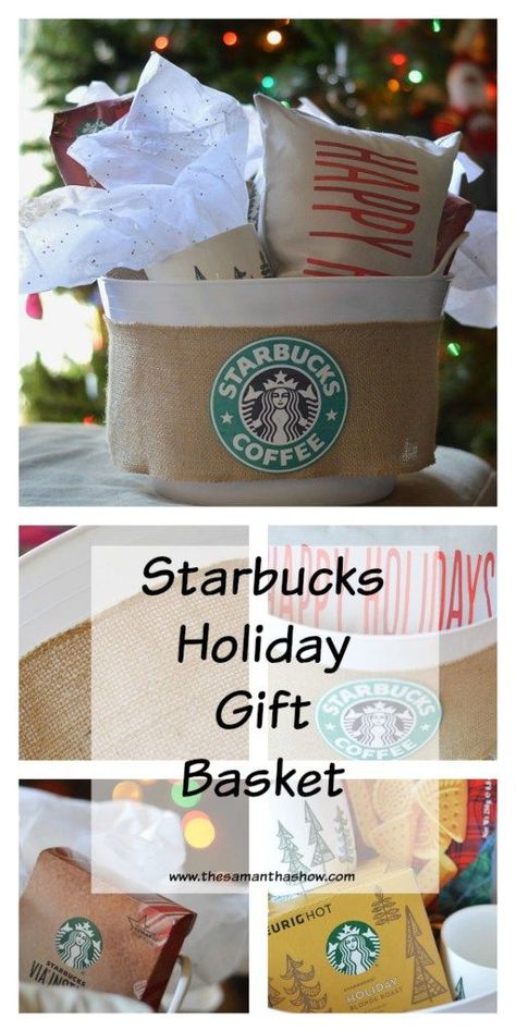 How adorable is this gift basket?! I would totally want to win this prize! Tutorial and directions for a fun holiday game! - The Samantha Show #MakeItMerrier #holidays #ad @starbucks Starbucks Gift Baskets, Christmas Eve Games, Fun Holiday Games, Diy Starbucks, Gift Baskets For Him, Auction Baskets, Housewarming Gift Baskets, Eve Game, Boyfriend Gift Basket