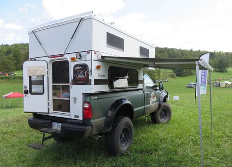 GRANDBY POP-UP (8.0' LONG BED) - Four Wheel Campers | Low Profile, Light Weight, Pop-up Truck Campers Truck Camper Interior, Truck Topper Camper, Short Bed Truck Camper, Small Truck Camper, Four Wheel Camper, Truck Campers For Sale, Camper Flooring, Truck Camper Shells, Pop Up Truck Campers