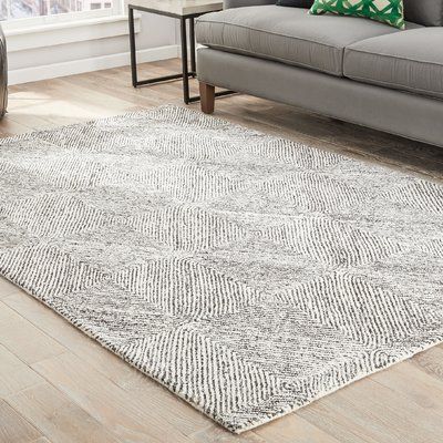 Greyleigh Gallatin Mata Hand-Tufted White/Gray Area Rug Basement Furniture, Upholstery Ideas, Dining Rug, Condo Furniture, Wood Room, Relaxation Room, Beige Carpet, Cotton Area Rug, Gray Area Rug