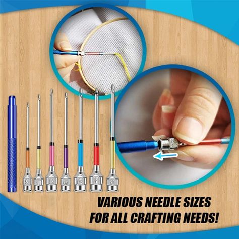 8PCS Common Interchangeable Head Full Model Embroidery Pin  Embroidery Pen knitting & crochet punto Pin Embroidery, Embroidery Pen, Magic Embroidery, Dimensional Embroidery, Making Friendship Bracelets, Bernina Embroidery, Types Of Fibres, Pom Pom Blanket, Beautiful Crafts