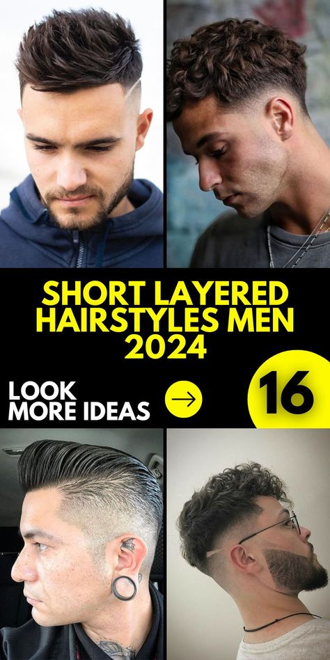 Redefining Medium Length: The medium wavy thick hair long trend beautifully melds with the short layered hairstyles men 2024. Tailored for those desiring pronounced volume and bounce, this unique blend offers a refreshed perspective, celebrating the union of length and rich texture in a singular cohesive look. Short Layered Hairstyles, Modern Quiff, Top Hairstyles For Men, Textured Crop, Thick Wavy Hair, Cool Aesthetic, Long Hair On Top, Undercut Pompadour, Layered Hairstyles