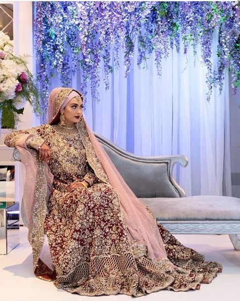 Hijabi Pakistani Bride, Hijabi Bride Pakistani, Nikah Inspiration, Muslim Wedding Dress Hijab Bride, Hijabi Bride, Nikkah Ceremony, Hijab Brides, Wedding Hijab Styles, Bridal Hijab Styles