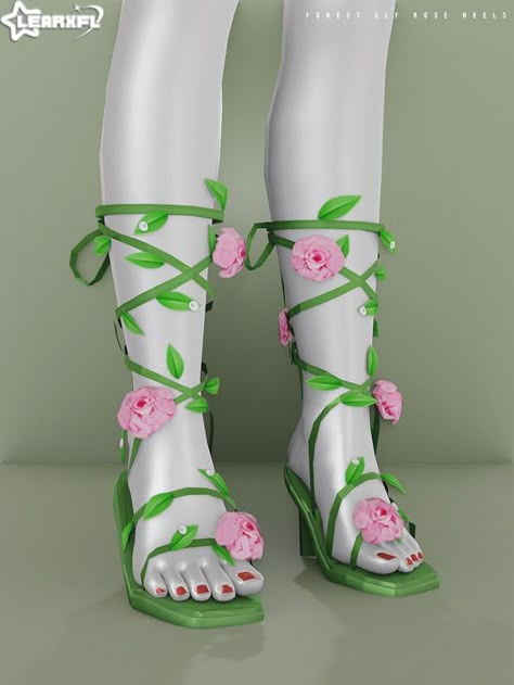 Forest Elf - Rose Heels [3/5 Items] | Patreon Sims4 Cc Fairycore, Sims 4 Fairy Accessories, Sims 4 Fairy Cc Clothing, Sims 4 Cc Supernatural, Ts4 Fairy Cc, Sims 4 Cc Fairy Shoes, The Sims 4 Fairy Mod, Sims 4 Fairy Cc, Fairy Dress Sims 4